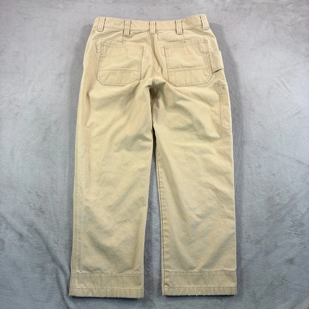 LL Bean Katahdin Iron Works Canvas Nor'‎ Eastern Cotton Carpenter Tan Pant 36x30